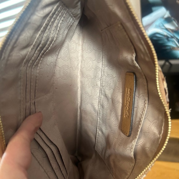 Michael Kors Snakeskin Print Wristlet Clutch in Brown/Gold - Picture 2 of 4